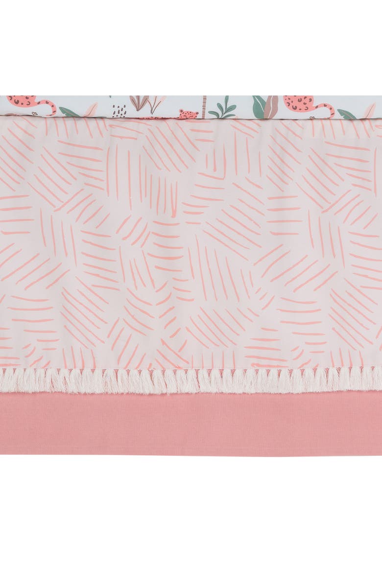Enchanted Safari Leopard/Lemur Jungle 3-Piece Baby Crib Bedding Set, Alternate, color, Coral