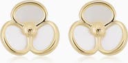 Oradina 14K Yellow Gold Petals of Pearl Studs