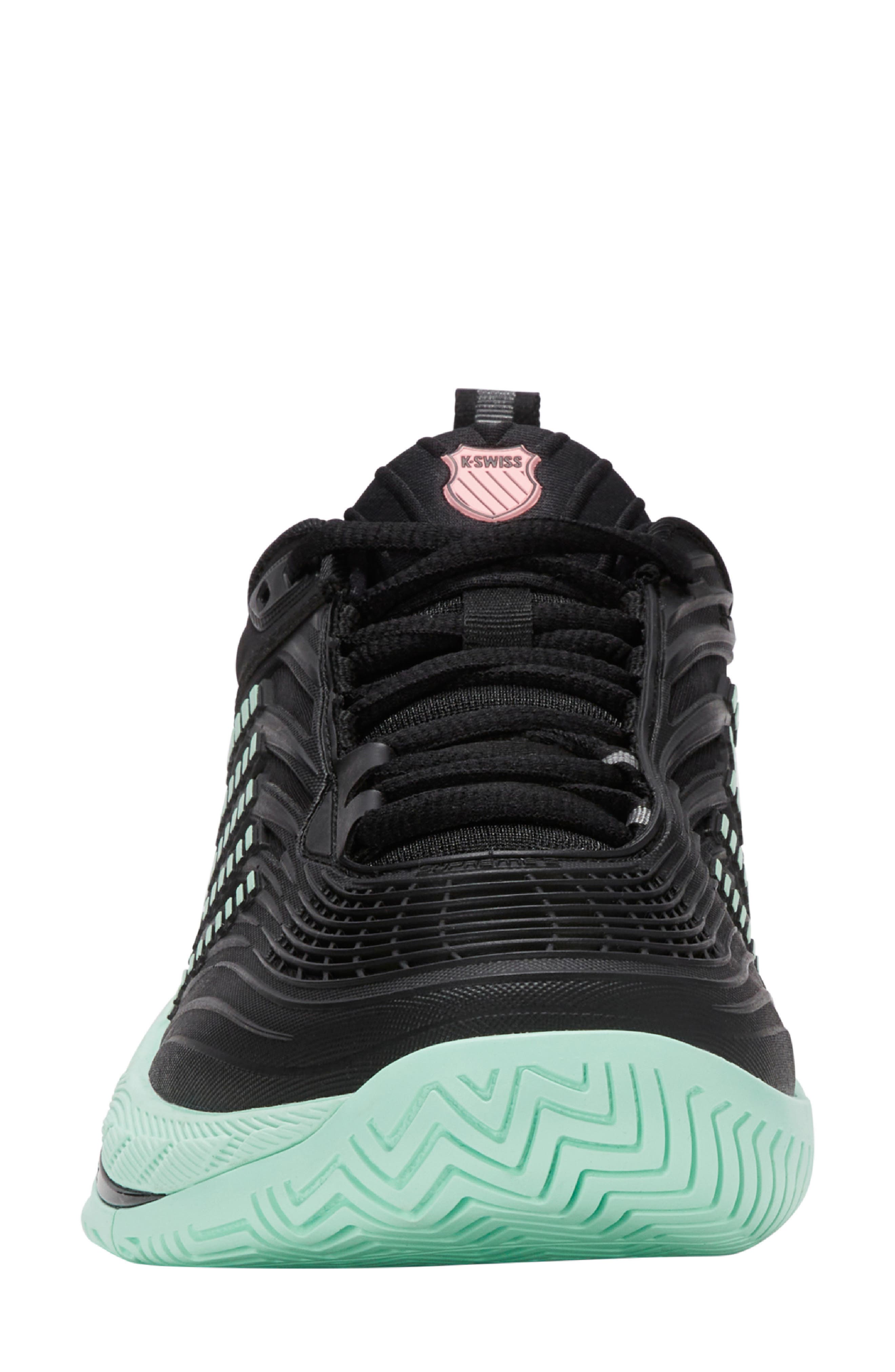 K-Swiss Hypercourt Supreme 2 Tennis Shoe, Alternate, color, Black/ Neon Mint