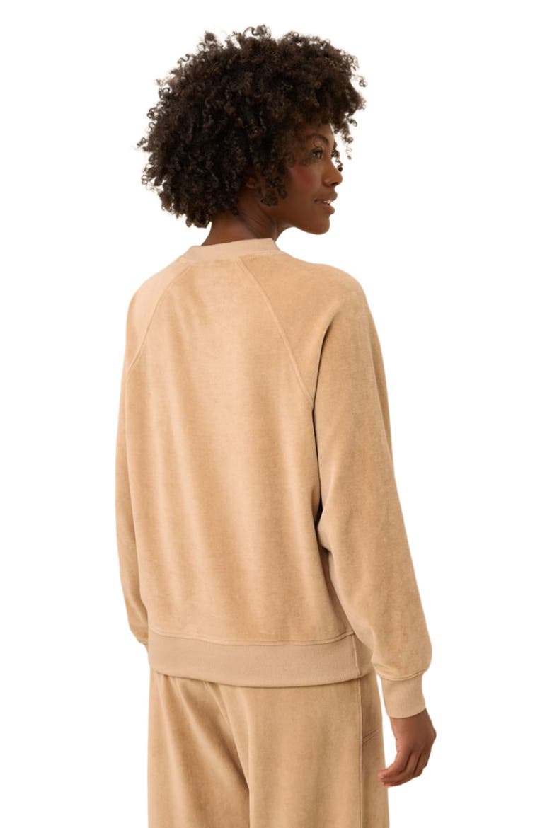 Pure Velour Crew Sweatshirt, Alternate, color, Sesame
