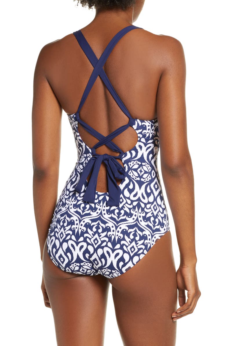 Tommy Bahama Ikat Diamonds Reversible One-Piece Swimsuit, Alternate, color, 