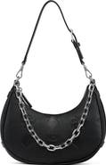 MCM Aren Crescent Hobo Bag in Maxi Monogram Leather