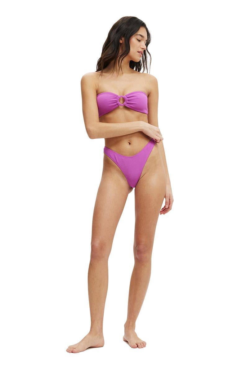 COTTON ON BODY Women's Ring Front Bandeau Bikini Top, Alternate, color, Rosebud Crepe