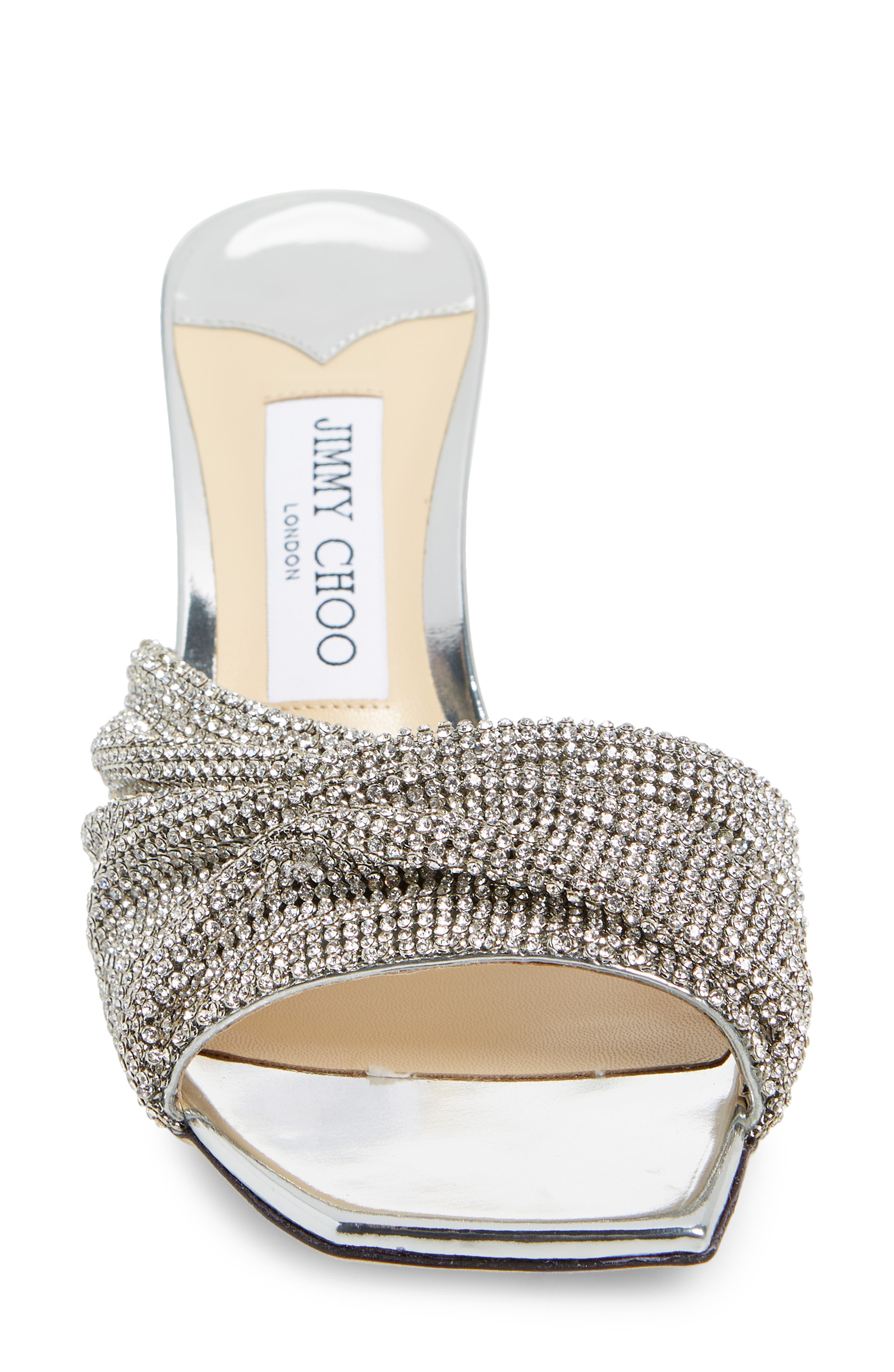 Jimmy Choo Naria Crystal Mesh Slide Sandal, Alternate, color, 