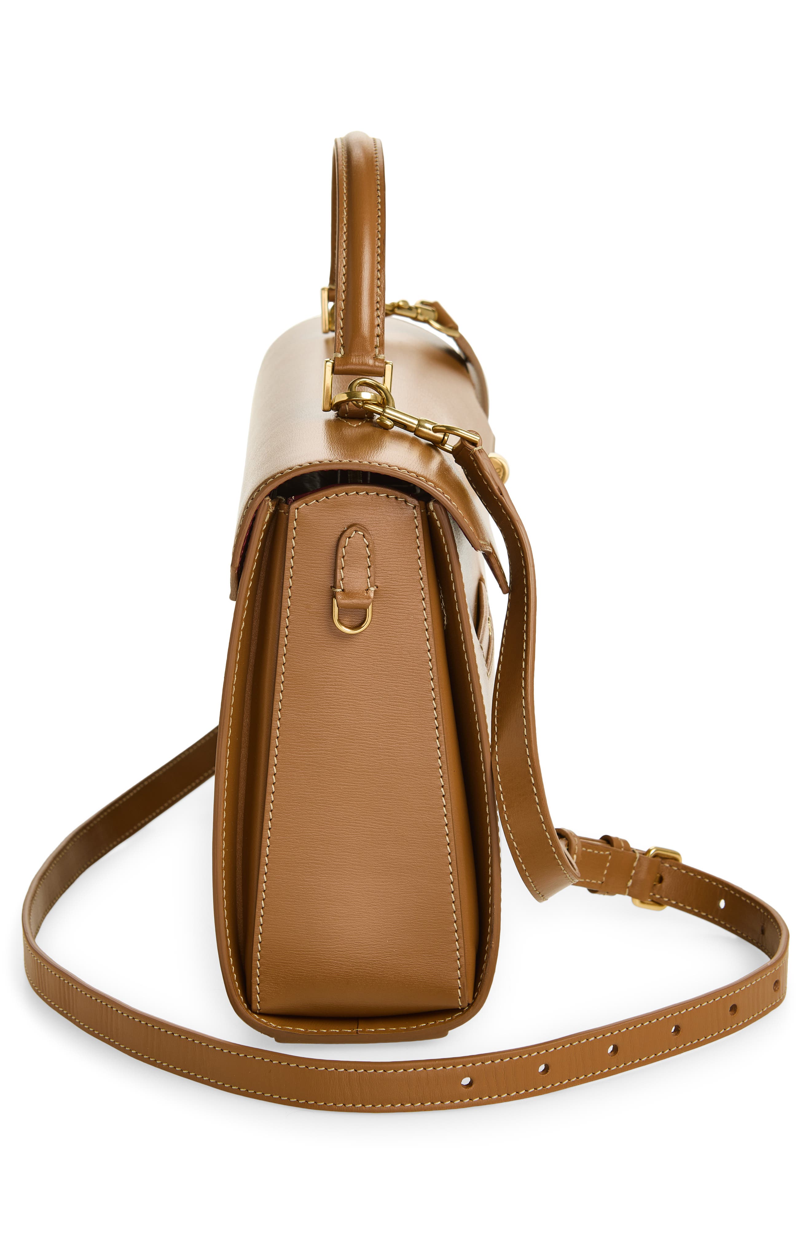 Anya Hindmarch Mortimer Leather Top Handle Bag, Alternate, color, Pecan