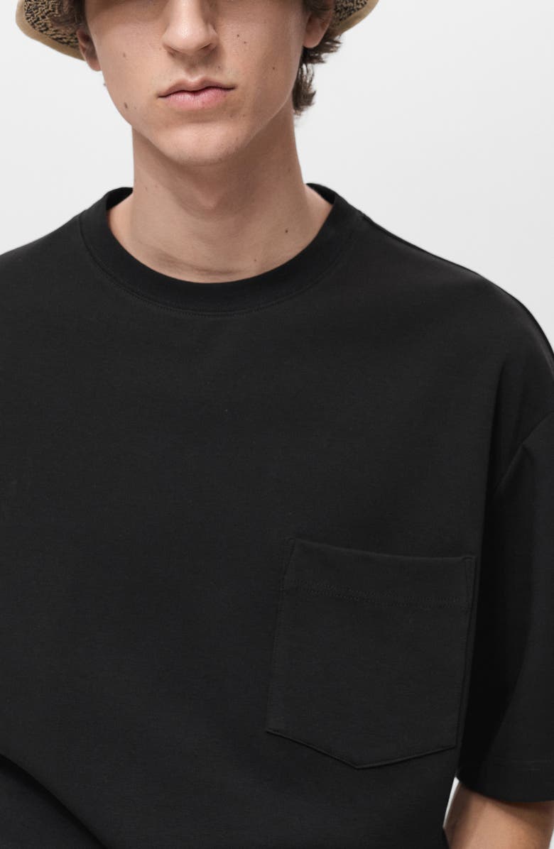 MANGO Oversize Stretch Cotton T-Shirt, Alternate, color, 