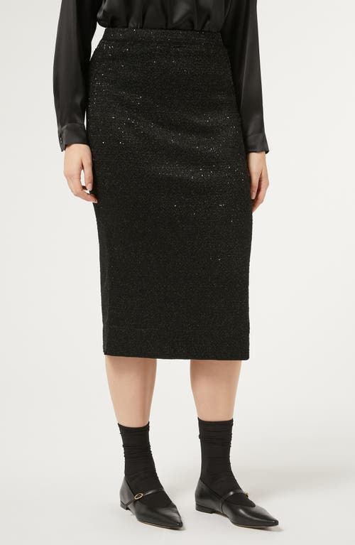 Marina Rinaldi Fantino Sequin Knit Midi Skirt in Black 