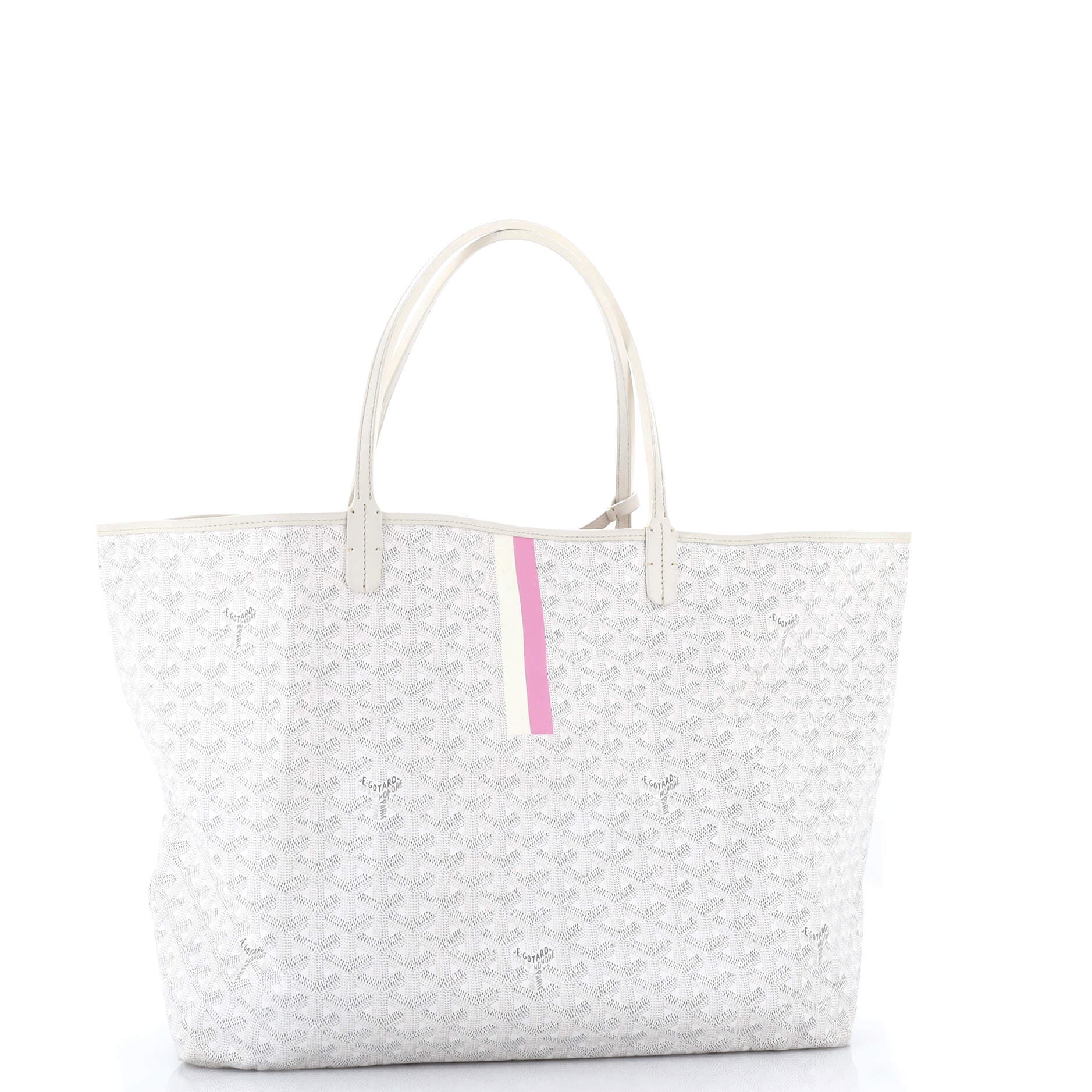 Pre-Owned Goyard Saint Louis Tote Printed Coated Canvas GM, Alternate, color, White
