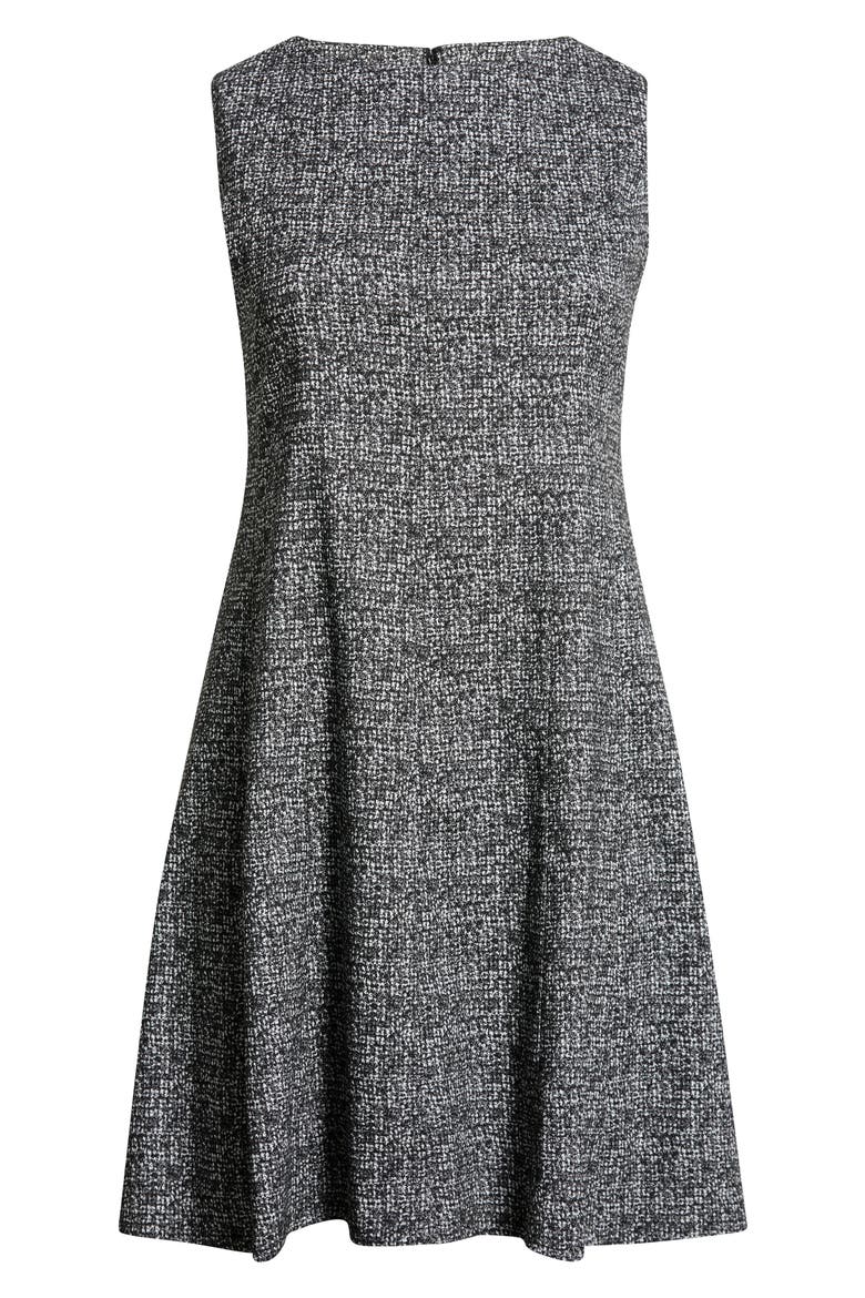 Multi Seam Fit and Flare Dress, Main, color, BLACK/ WHITE