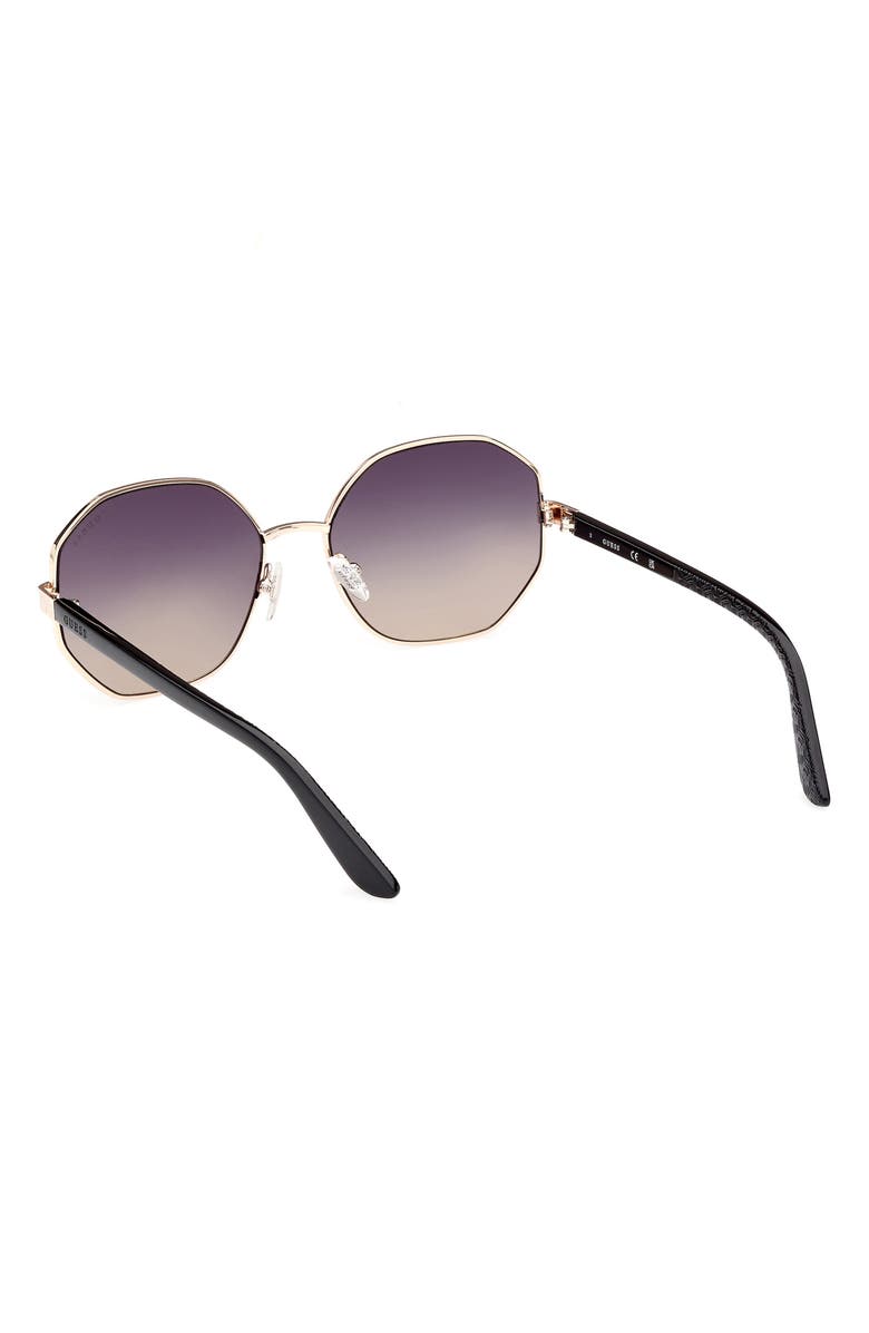 GUESS Geometric Sunglasses, Alternate, color, Black/ Other / Gradient Smoke