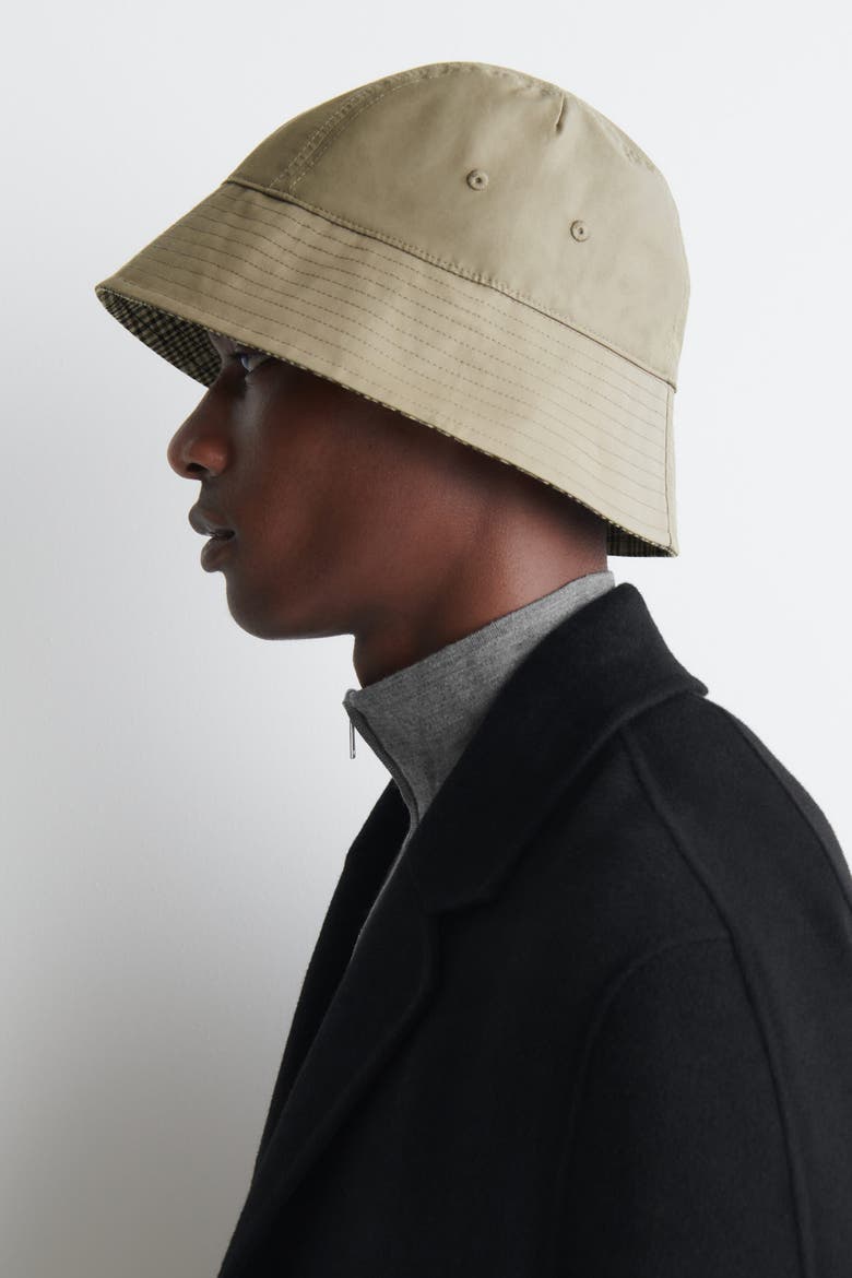 Reversible Bucket Hat, Alternate, color, BEIGE / CHECKED