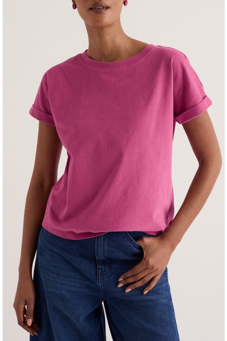 Porthzennor Organic Cotton T-shirt, Main, color, ROSA