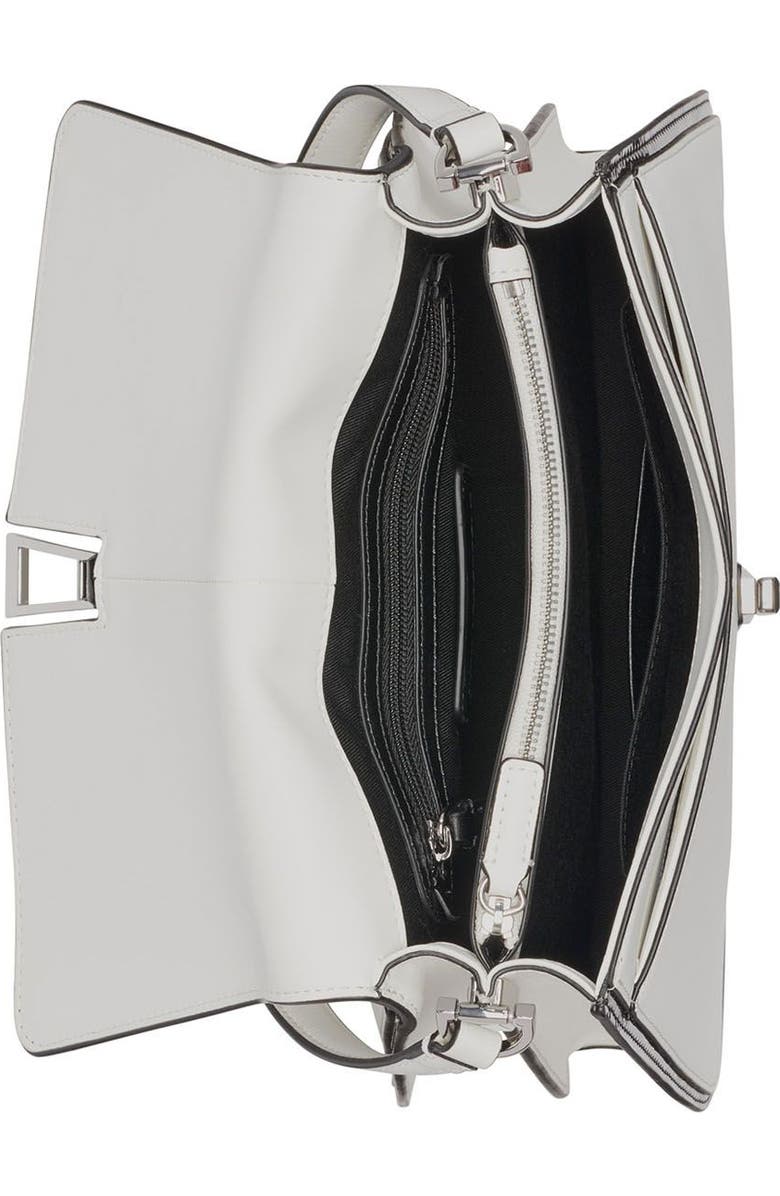 KARL LAGERFELD PARIS Mercerie Shoulder, Alternate, color, White Black