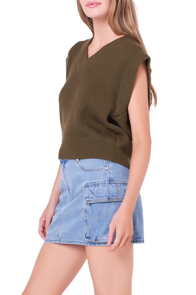 Throw On Sweater Vest, Alternate, color, OLIVE