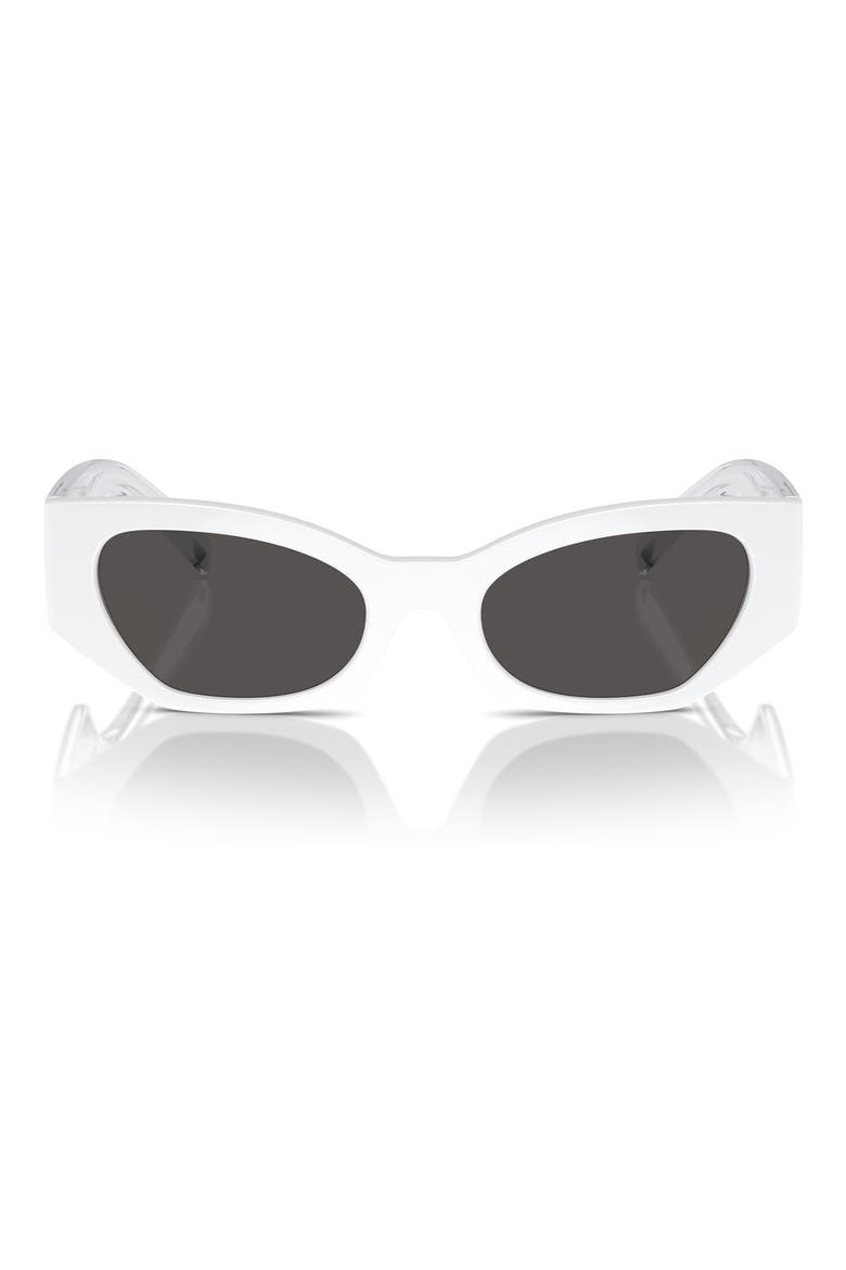 Kids' 48mm Small Cat Eye Sunglasses, Main, color, WHITE / DARK GREY