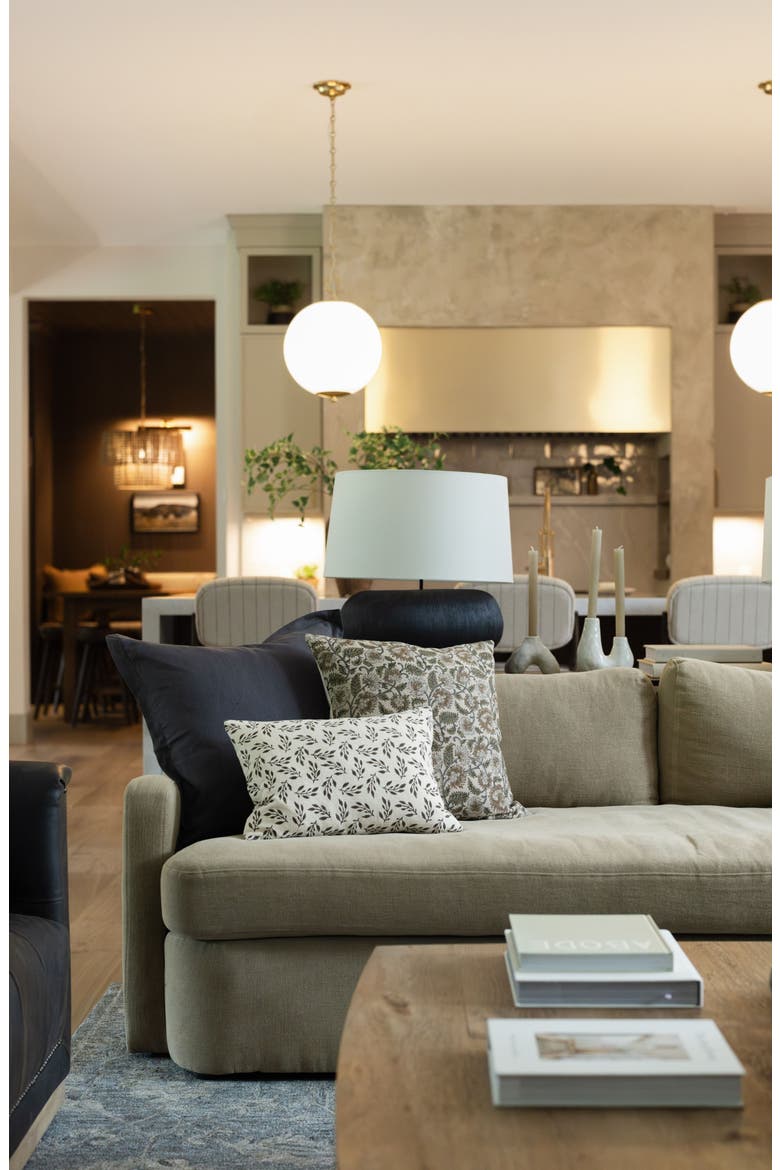 Ethan | Flange Charcoal Gray Natural Linen Pillow Cover, Alternate, color, Charcoal Gray