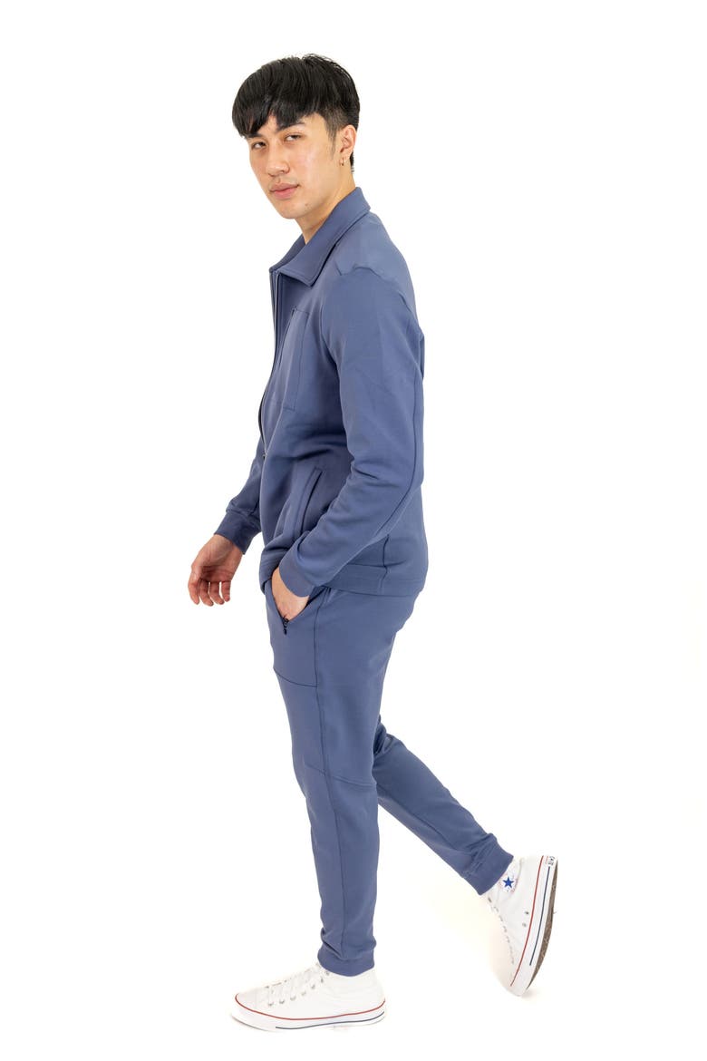 Stretch Cotton Blend Jacket, Alternate, color, BLUE