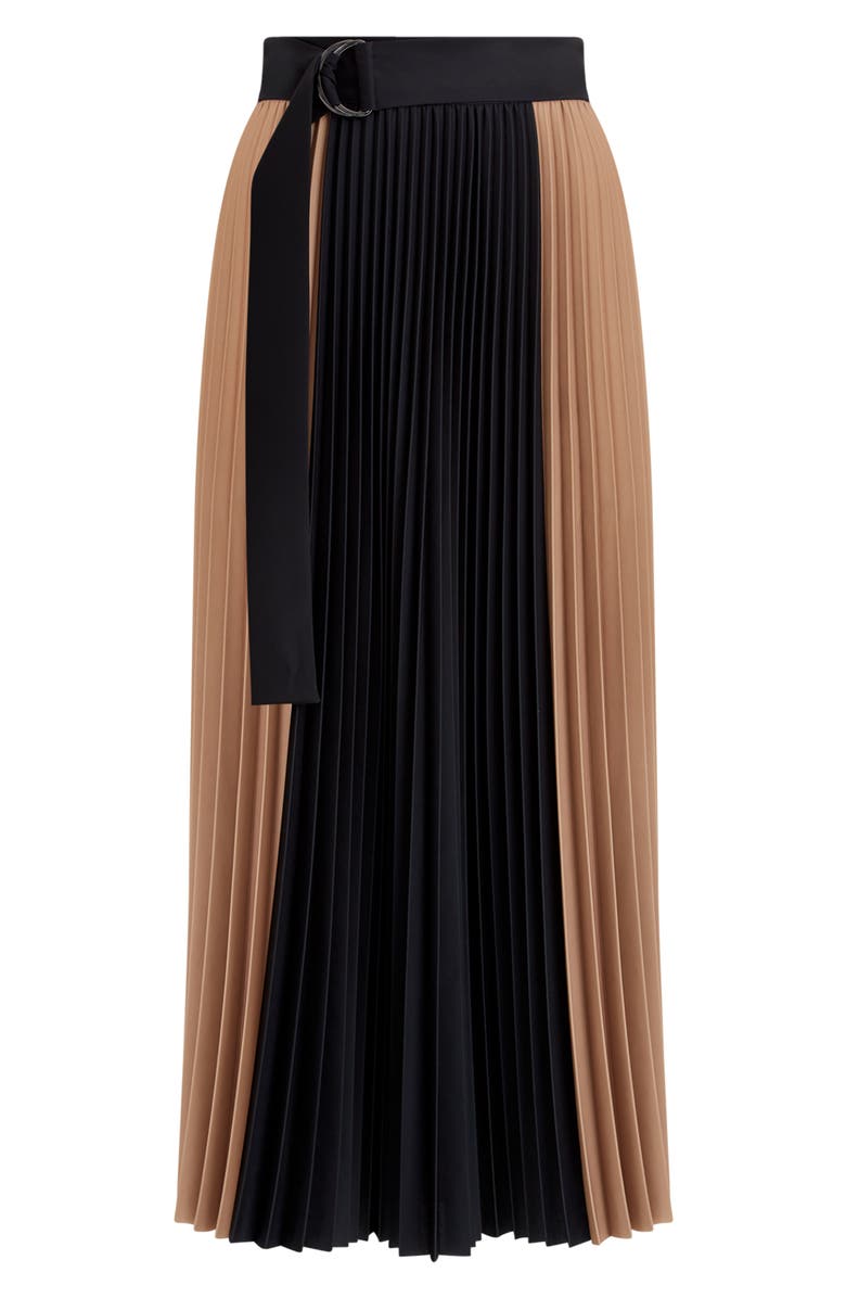 Reiss Ava Colorblock Belted Pleated Midi Skirt, Alternate, color, 