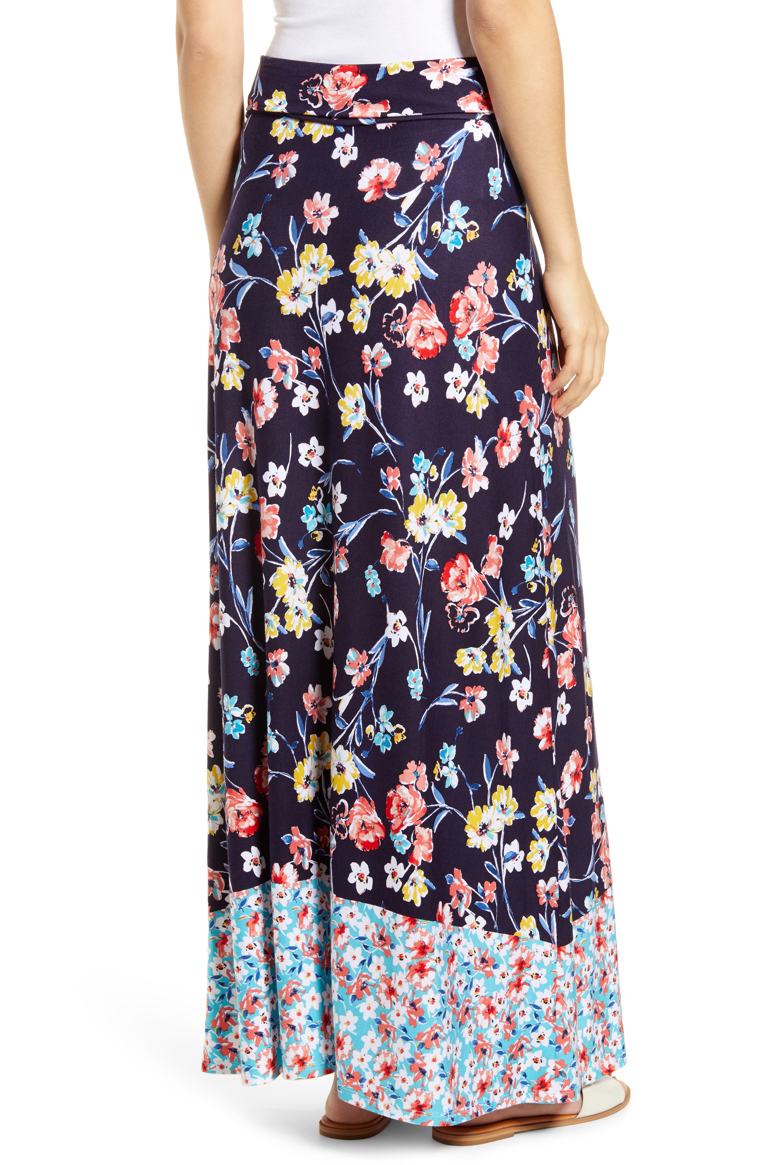 Border Print Roll Top Maxi Skirt - image 2