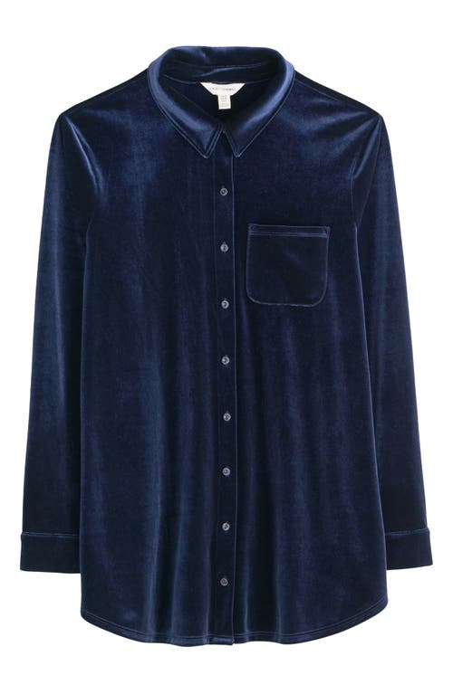 Seasalt Cornwall Elm Tree Velvet Button-up Shirt In Maritime