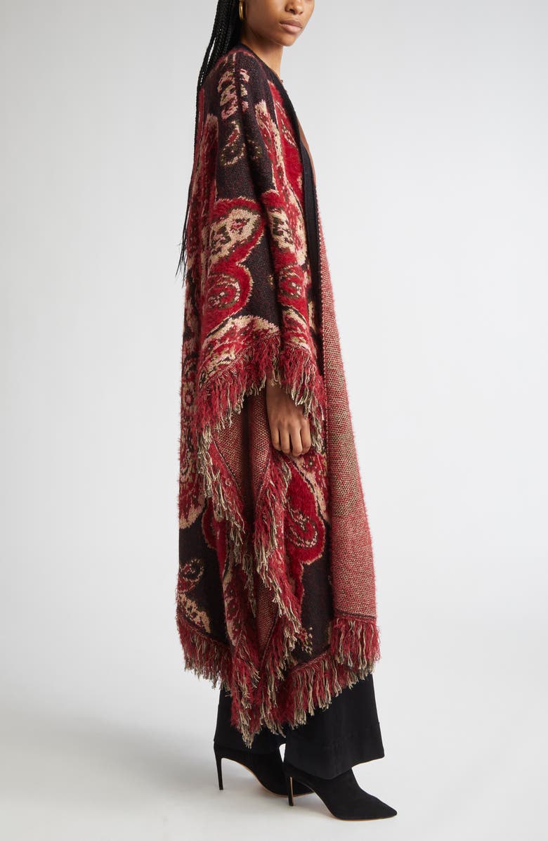 L'AGENCE Naoko Paisley Jacquard Cotton Blend Poncho, Alternate, color, Multi Stripe Paisley