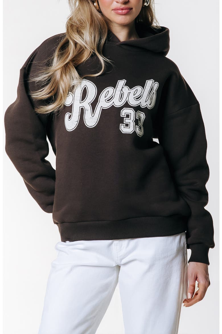 Rebel 33 Clean Hoodie, Main, color, Brown