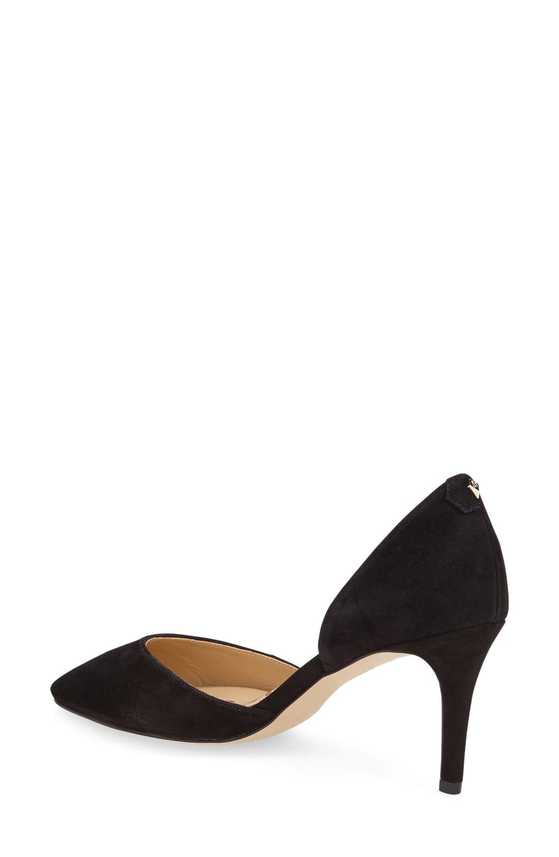 'Telsa' d'Orsay Pointy Toe Pump, Alternate, color, BLACK SUEDE