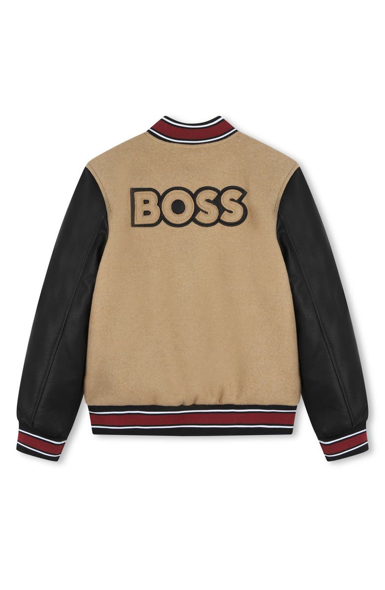 BOSS Kidswear Kids' Bomber Jacket, Alternate, color, Cookie
