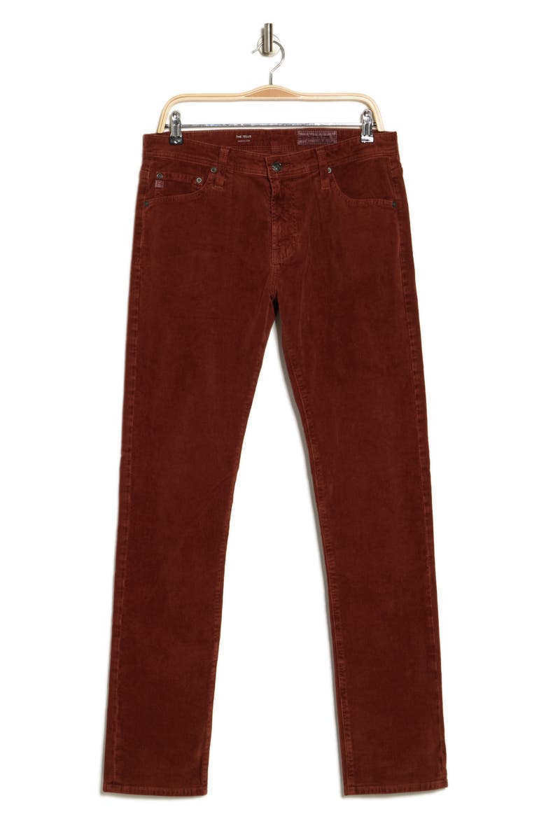 Tellis Slim Fit Corduroy Pants, Alternate, color, SULFUR RICH CRIMSON
