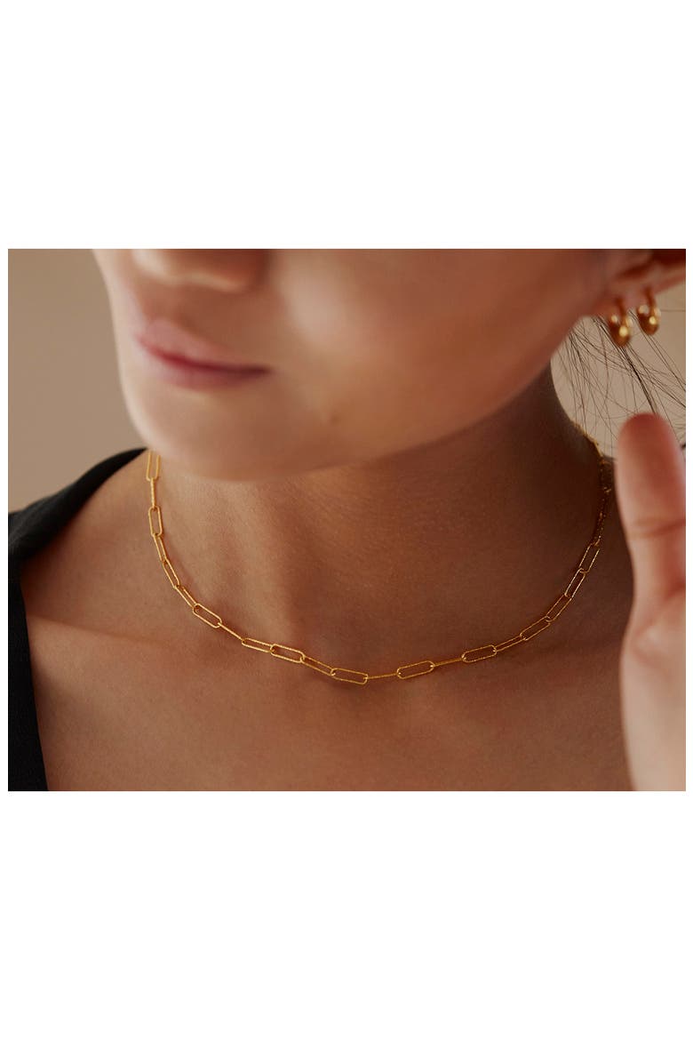 Alta Textured Chain Link Necklace, Alternate, color, YELLOW GOLD