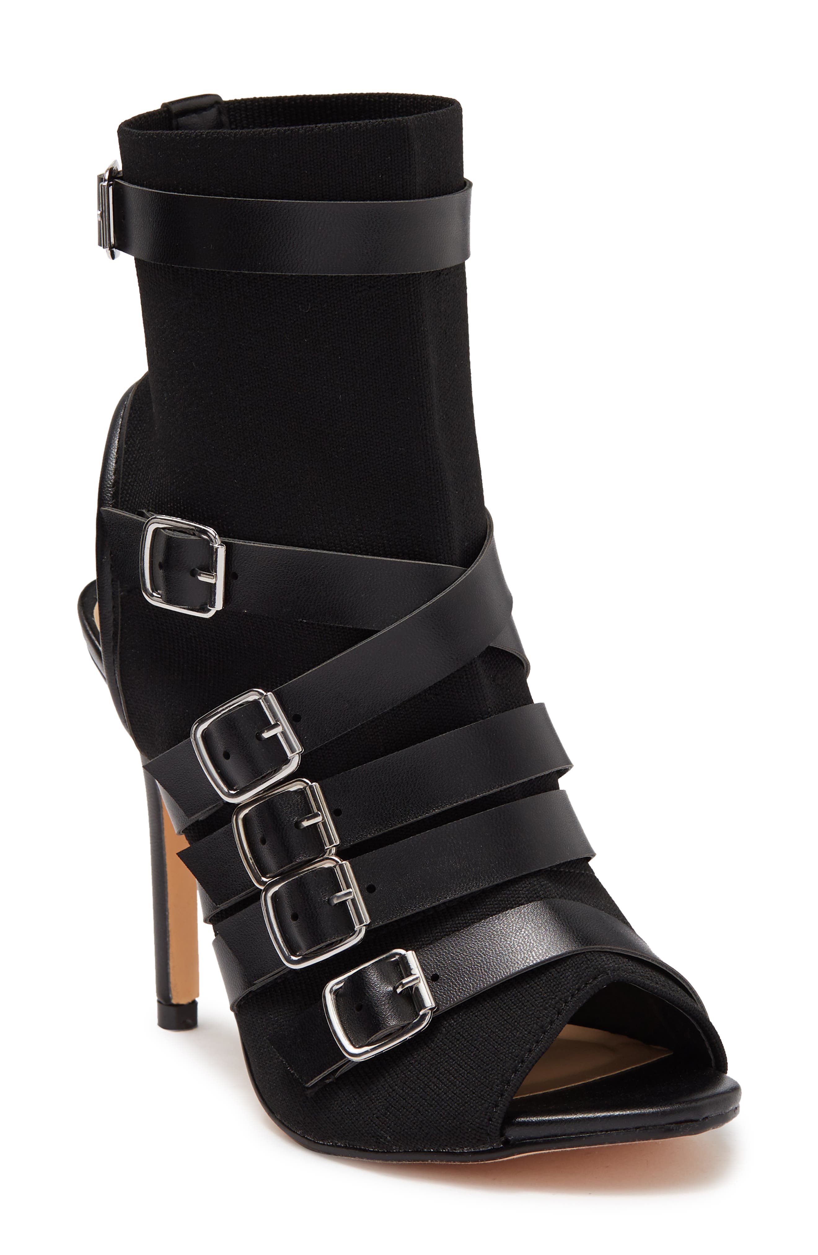 Nicole Miller Open Toe Buckle Bootie, Main, color, 