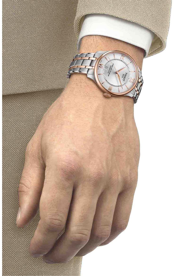 Chemin des Tourelles Powermatic 80 Bracelet Watch, 39mm, Alternate, color, GREY/ROSE GOLD