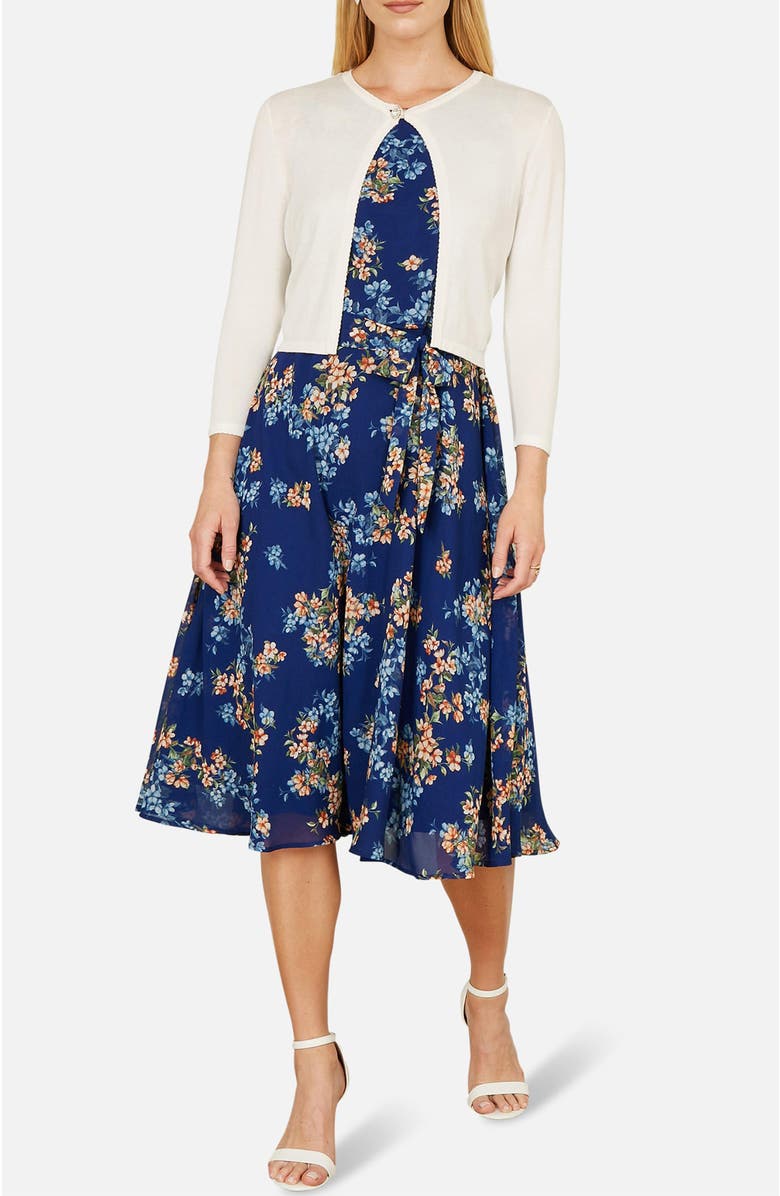 Yumi Diamante Button Cropped Cardigan, Alternate, color, Ivory