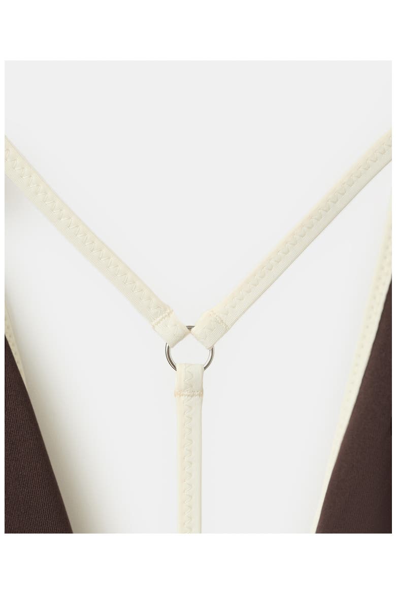 Plunge Racerback One-Piece Swimsuit, Alternate, color, CHOCOLATE