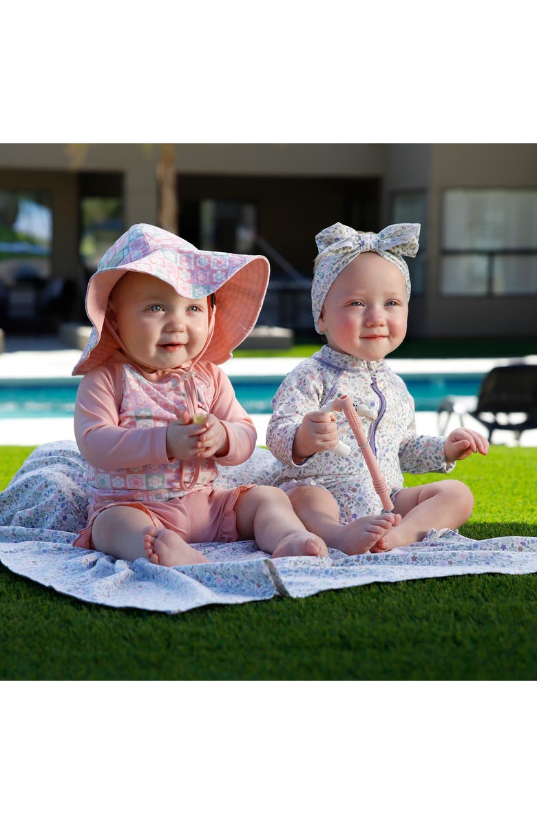 UV Skinz Long Sleeve Ruffle Legged Swim Suit, Alternate, color, Sonora Meadows