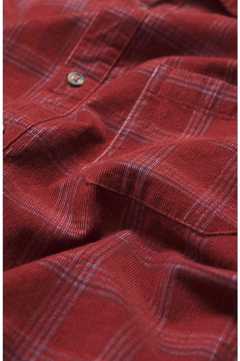 Shoreman Check Organic Cotton Corduroy Button-Up Shirt, Alternate, color, GAWAN CONKER