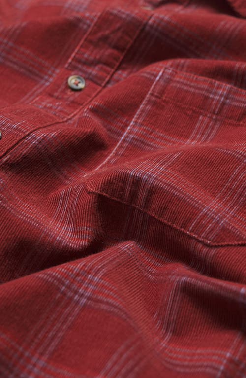 Seasalt Cornwall Shoreman Check Organic Cotton Corduroy Button-up Shirt In Red