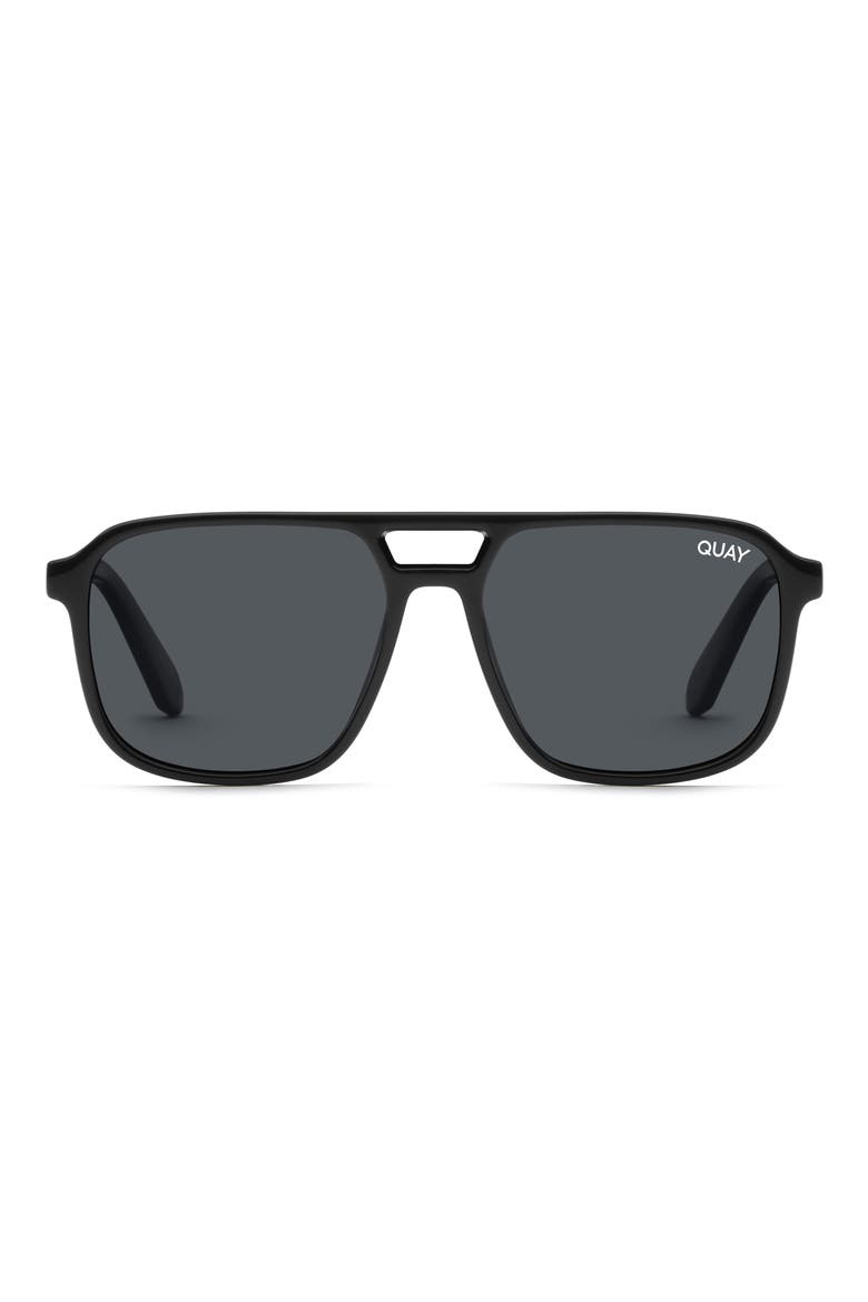On the Fly 48mm Polarized Aviator Sunglasses, Main, color, BLACK / SMOKE