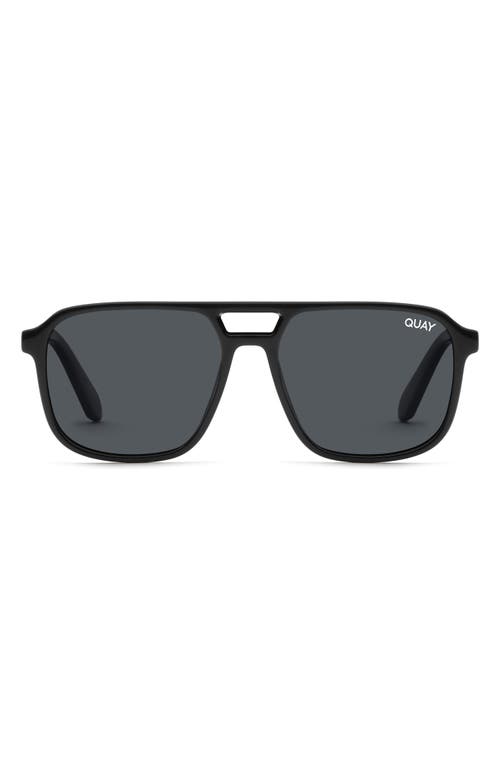 Quay Backstage Pass 60mm Polarized Aviator Sunglasses In Black