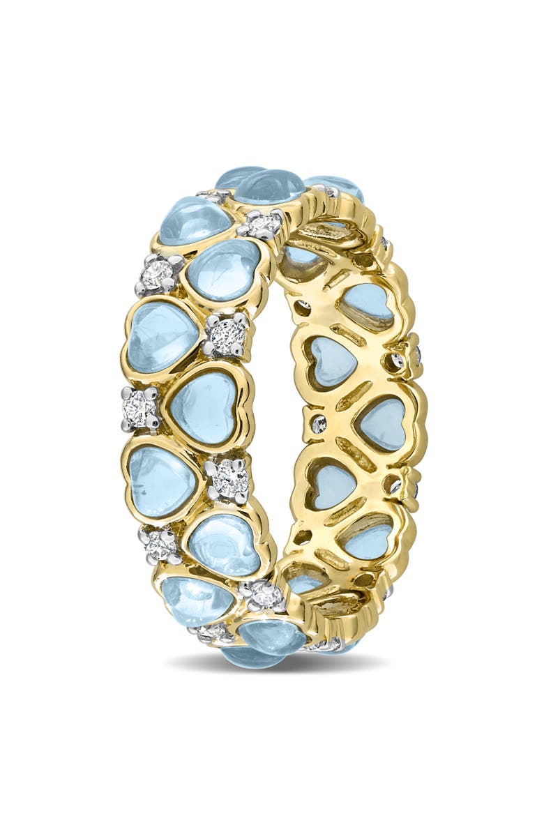 Julianna B. Swiss Blue Topaz & Diamond Heart Eternity Ring, Alternate, color, Blue Topaz
