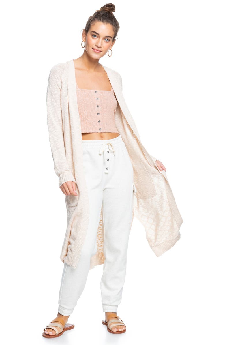 Roxy Beautiful Variance Cotton Blend Long Cardigan, Alternate, color,