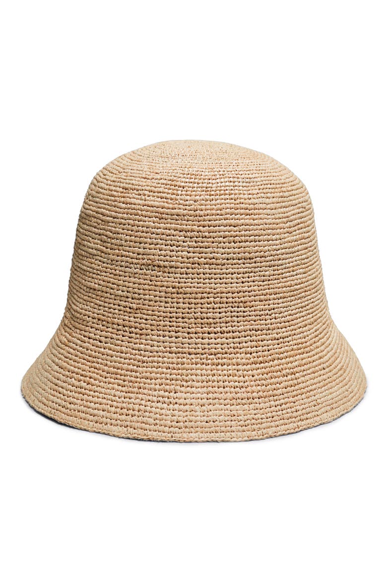 Straw Cloche Hat, Main, color, BEIGE DUSTY LIGHT