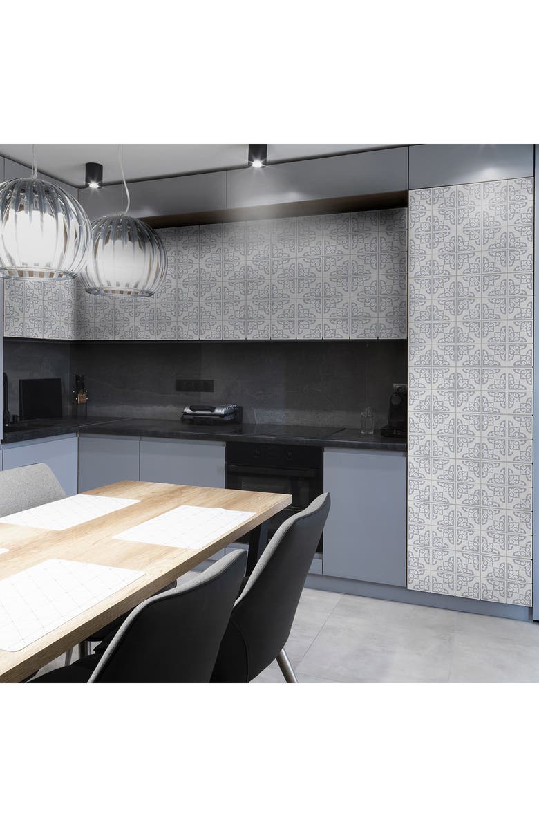 WALPLUS Osborne Monochromatic 96-Piece Tile Sticker Set, Alternate, color,