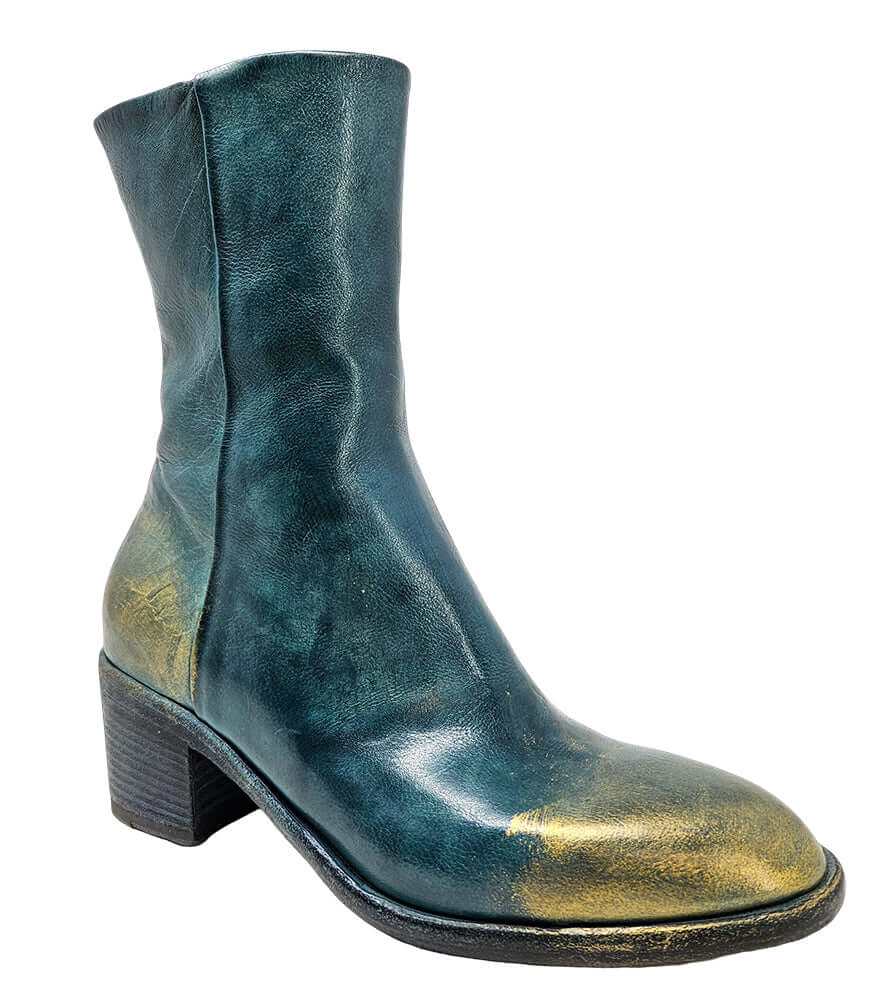 Hand Rubbed Metallic Ankle Boot, Alternate, color, Teal