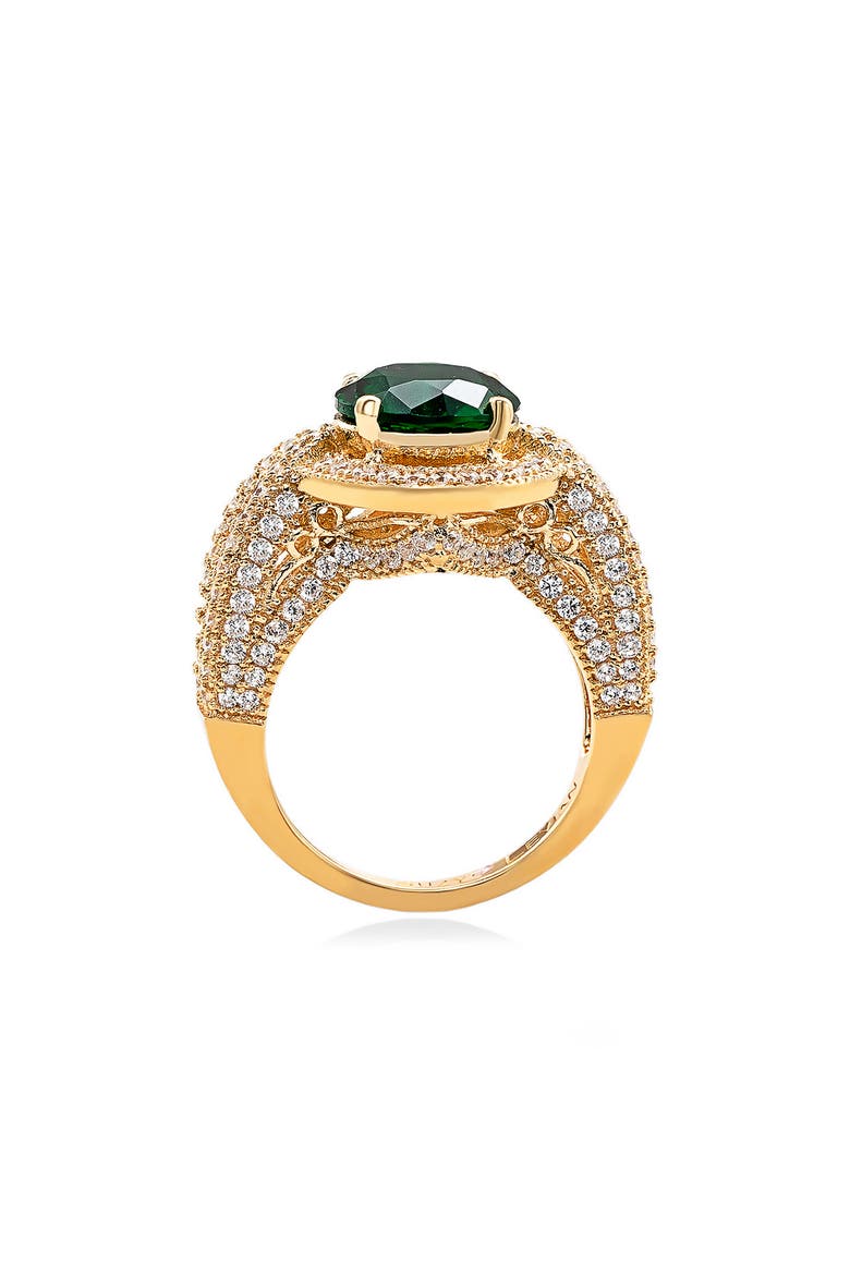 Cubic Zirconia Halo Ring, Alternate, color, GREEN