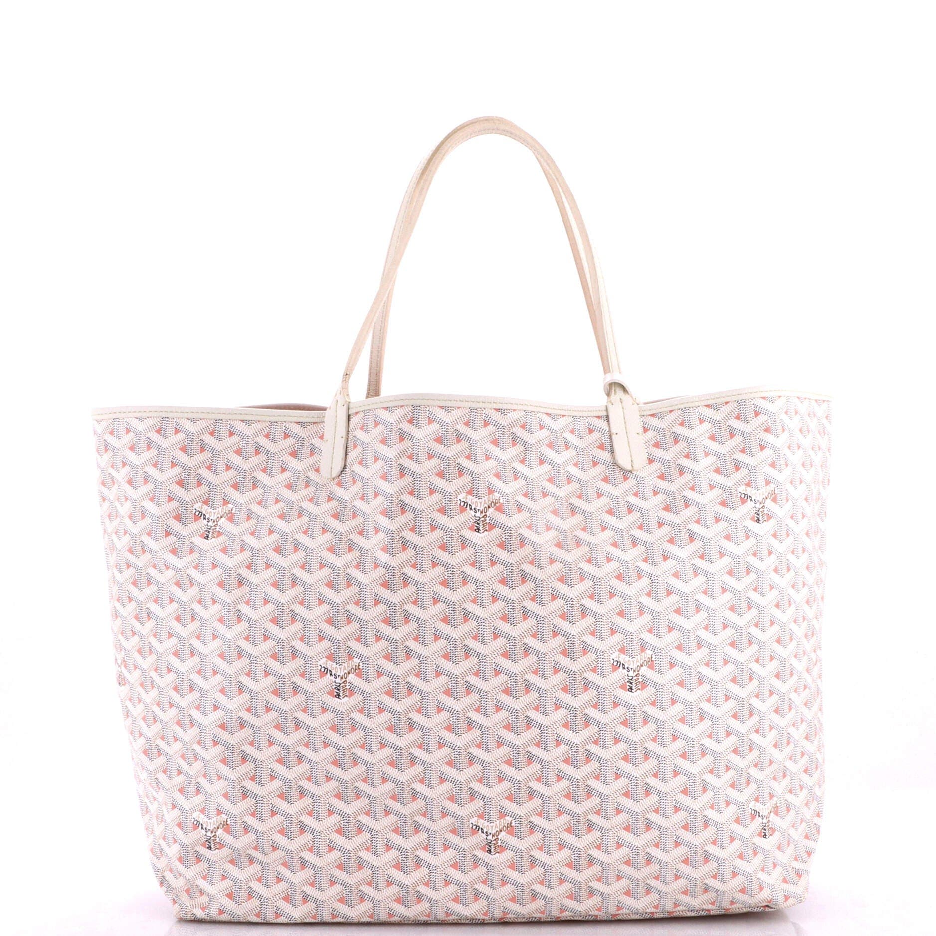 Pre-Owned Goyard Saint Louis Tote Claire Voie Coated Canvas GM, Alternate, color, White