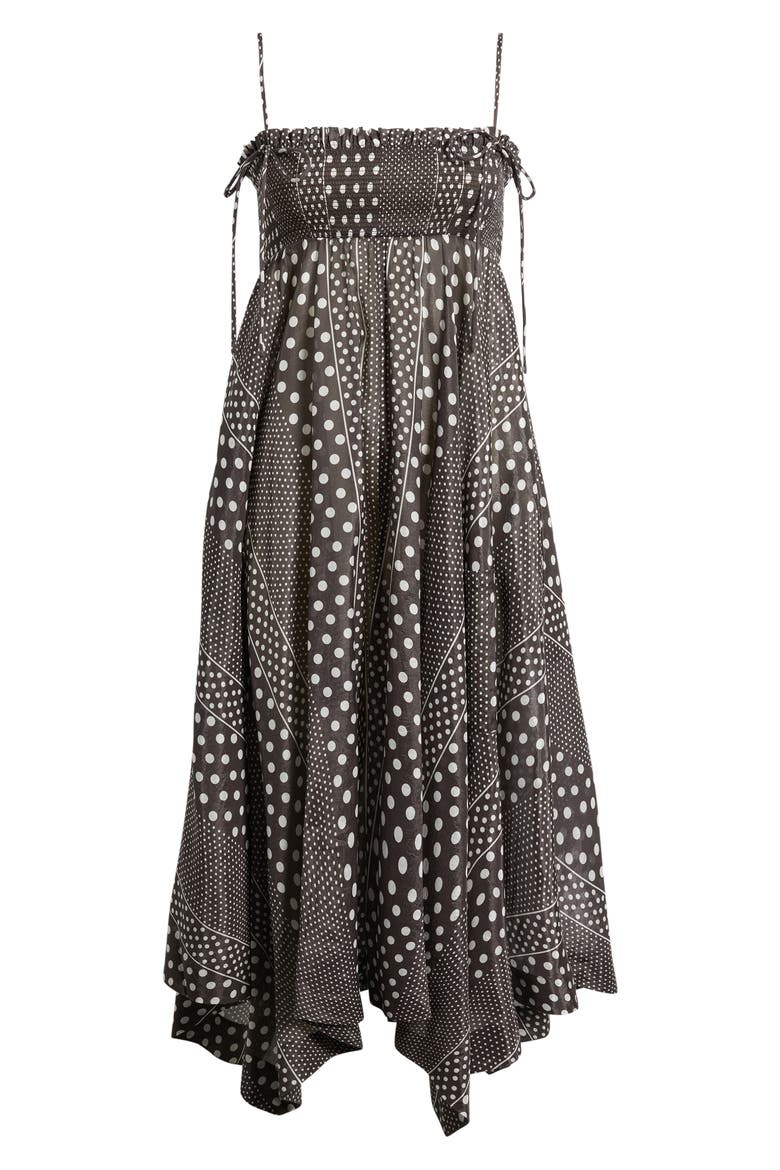Nani Handkerchief Hem Sundress, Alternate, color, DARK BROWN