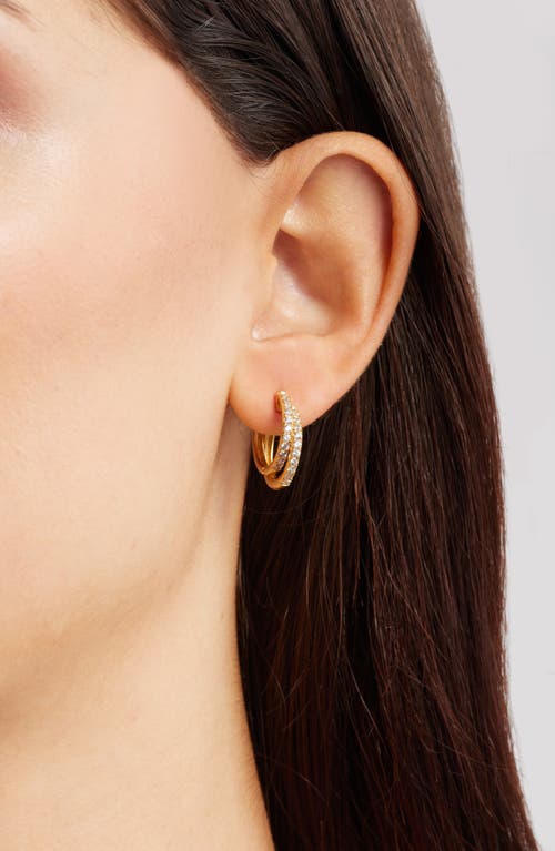 Nordstrom Cubic Zirconia Double Hoop Earrings In Gold