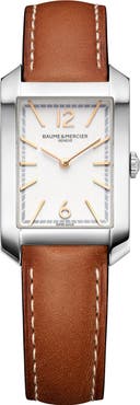 Baume & Mercier Hampton 10472 Automatic Leather Strap Watch, 35mm