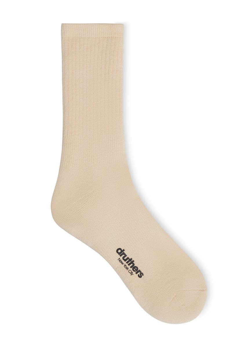 Druthers NYC Organic Cotton Everyday Crew Sock, Main, color, Off White